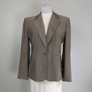 Vintage Donna Karan Signature Blazer 16 Brown Jacket Minimalist 90s Classic